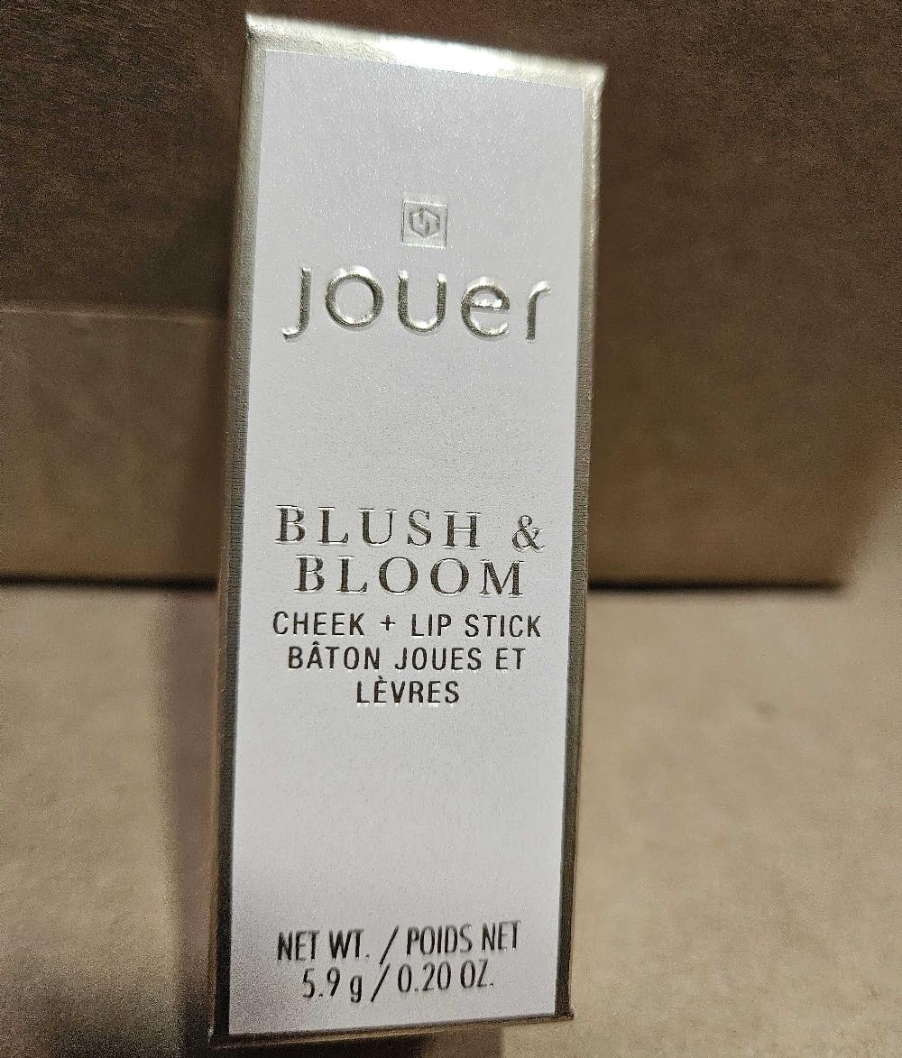 Jouer Blush & Bloom Cheek + Lipstick, Bare Rose - Hydrating Cream Blush Stick for Cheek and Lip Tint - Moisturizing Rose Hip and Squalane Oil Formula