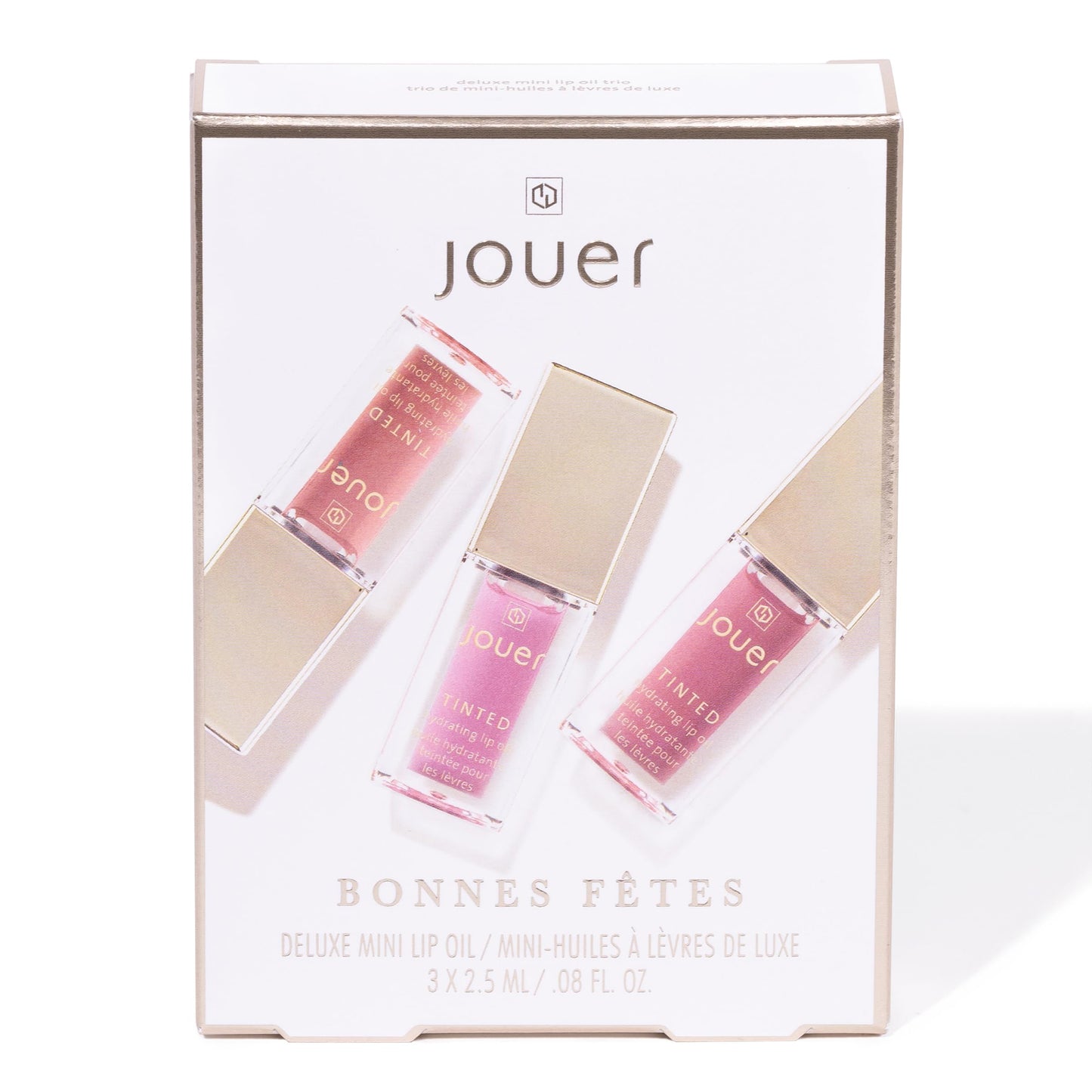 Jouer Essential Tinted Hydrating Lip Oil Gloss – Moisturizing Dry Lip Treatment Serum - Fragrance Free Tinted Lip Oil - Jojoba Seed Oil and Apricot Oil Formula