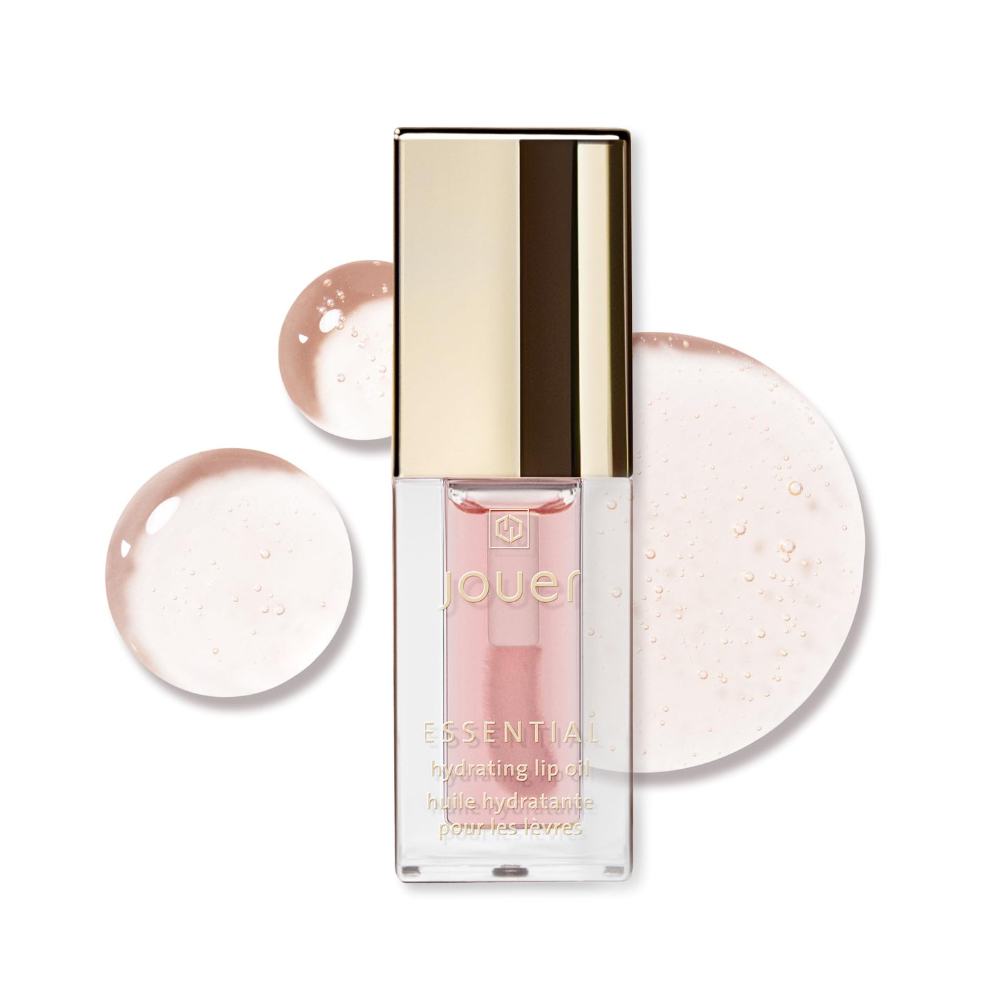 Jouer Essential Hydrating Lip Oil – Moisturizing Dry Lip Treatment Serum - Fragrance Free Clear Lip Oil - Jojoba Seed Oil and Apricot Oil Formula, Natural Shine