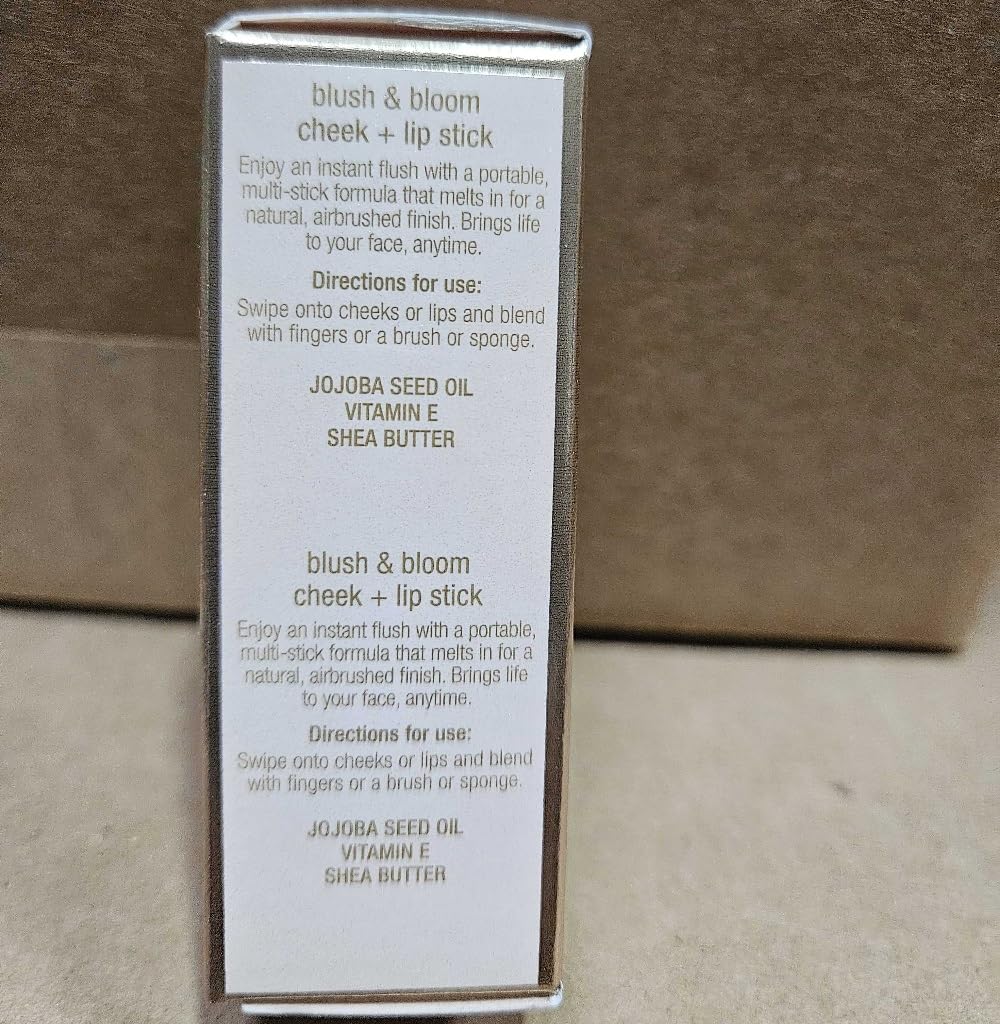 Jouer Blush & Bloom Cheek + Lipstick, Bare Rose - Hydrating Cream Blush Stick for Cheek and Lip Tint - Moisturizing Rose Hip and Squalane Oil Formula