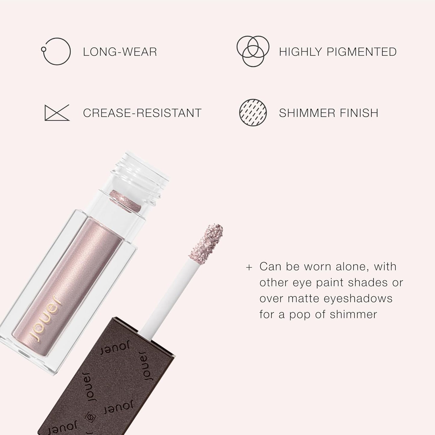 Jouer Paris Lights Eye Paints - Metallic Liquid Eyeshadow - Long Lasting & Crease-Proof Shimmer Cream Eyeshadow - Smooth Chrome Finish, Lamour