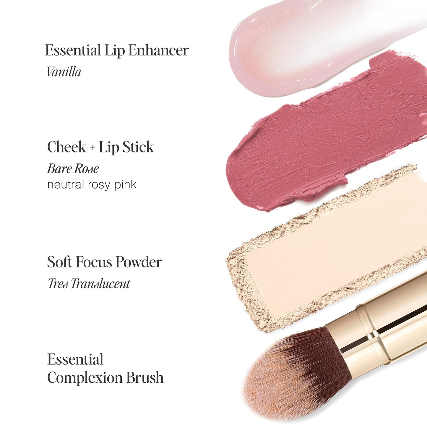 Jouer Les Must-Haves Gift Set - Translucent Setting Powder, Makeup Brush, Cream Blush & Lipstick Stick, and Lip Plumper Makeup Set - Valued at $99